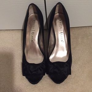 White House Black Market Satin Peep-toe Pumps