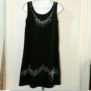 Black beaded party dress