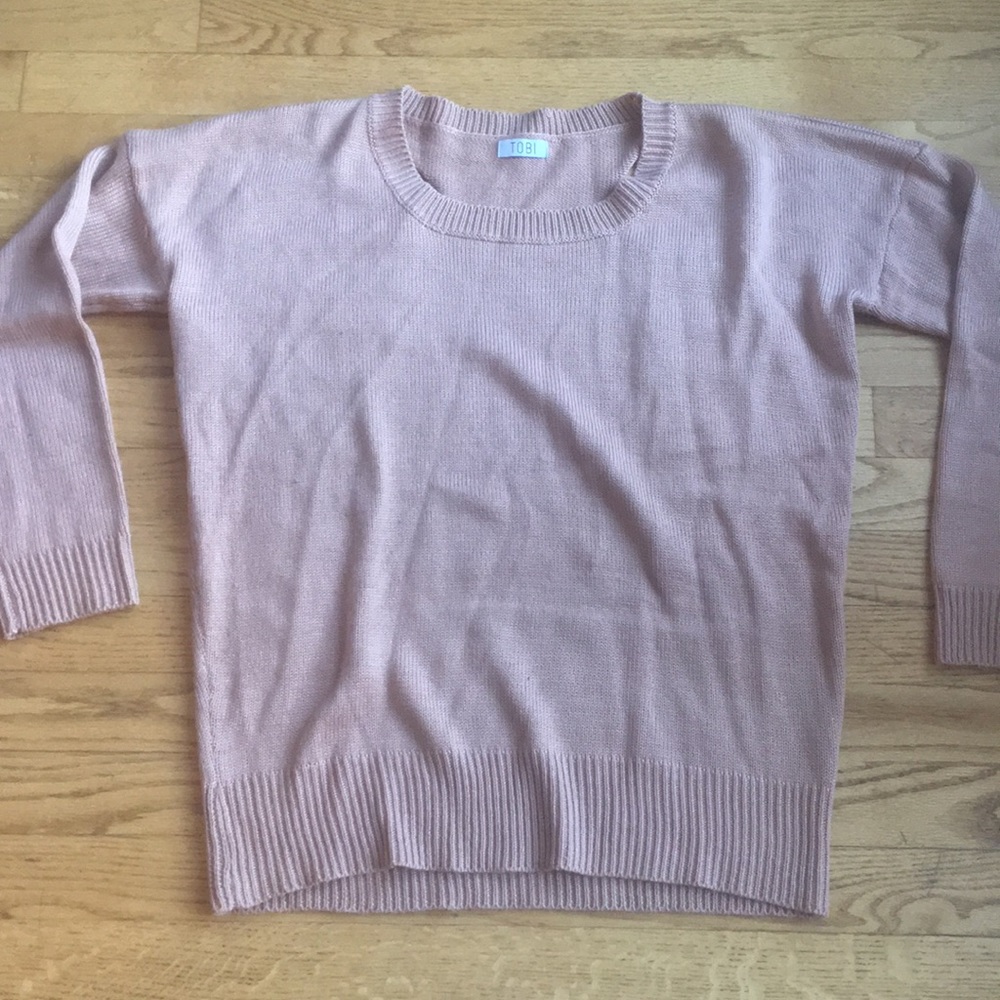 Blush/Nude Distressed Sweater