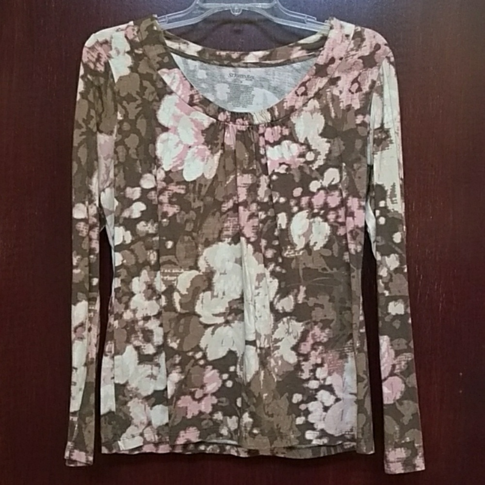 St John's bay brown and pink long sleeve babydoll