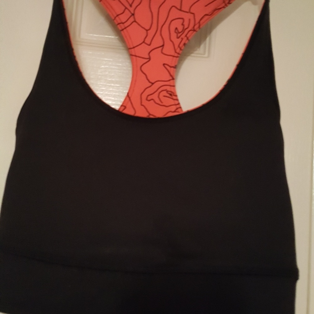 Orange and black   reversible sports bra
