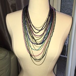 Multi-layered colored necklace