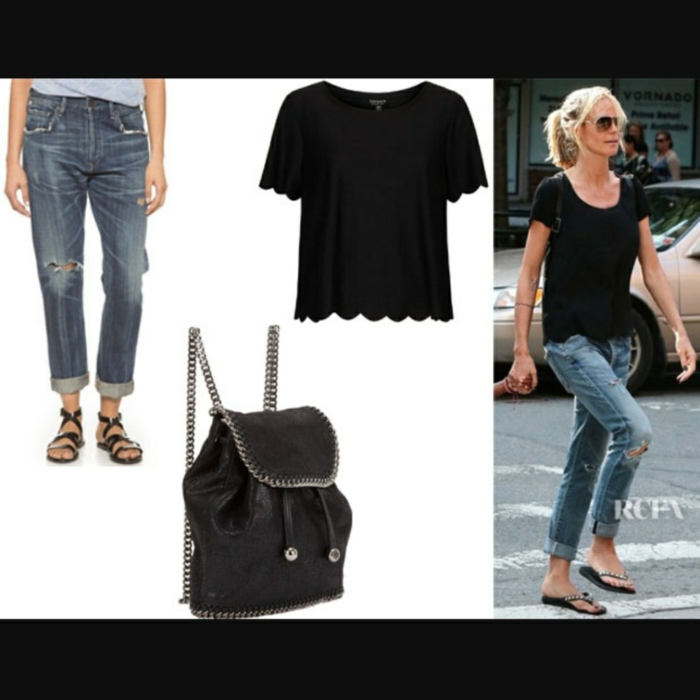 NWOT black frill scallop tee from Nordstrom