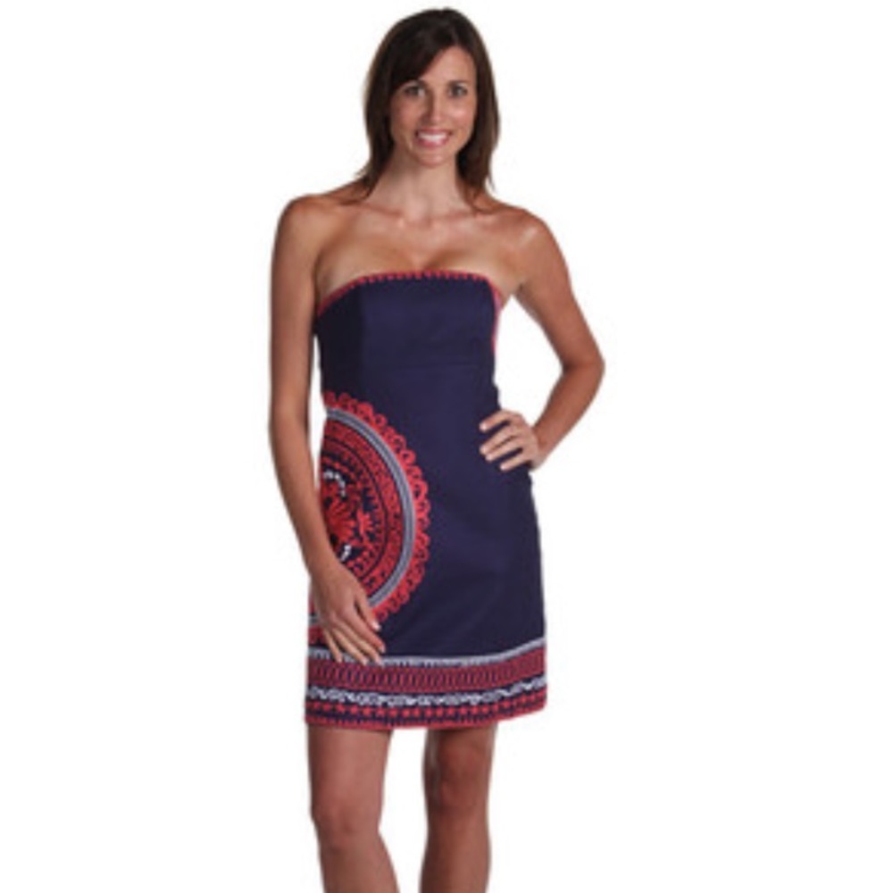 NWOT Lilly Pulitzer Navy Bowen Dress Basketweave