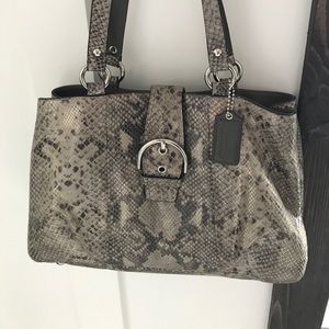 ***make an offerCoach python embossed leather tote