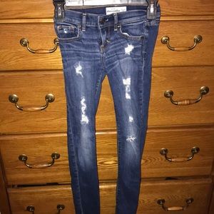 Ripped blue skinny jeans