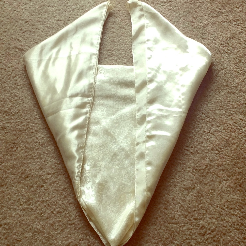 Cream Silk-like Large Shawl