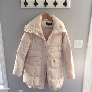 Black Rivet cream feather down coat size M. Warm!