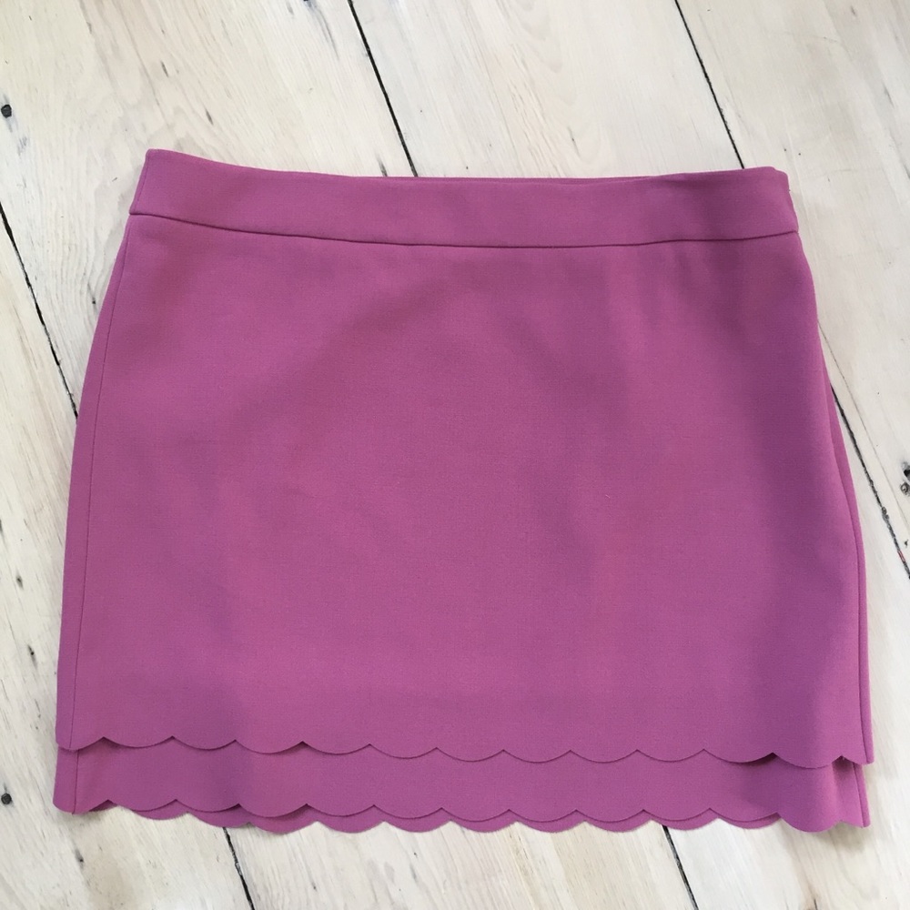NWT LOFT Mauve Scalloped Hem Skirt