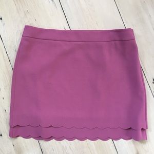 NWT LOFT Mauve Scalloped Hem Skirt