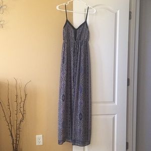 Chiffon Detailed Print Maxi Dress