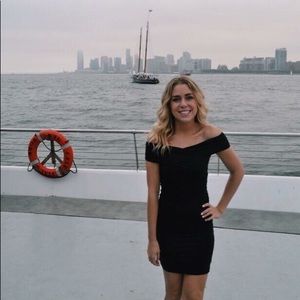 Black Bodycon Off the Shoulder Top