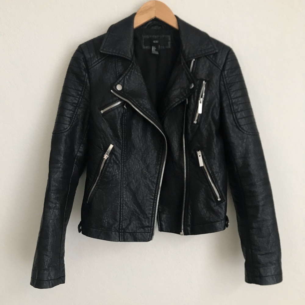 Black leather jacket