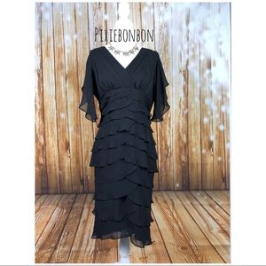 Adrianna Papell Scalloped Evening Dress