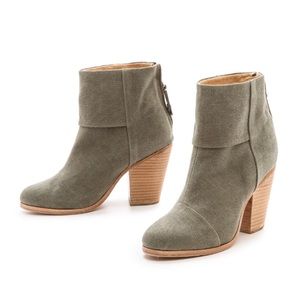 Rag & Bone Green Canvas Classic Newbury Boots 36.5