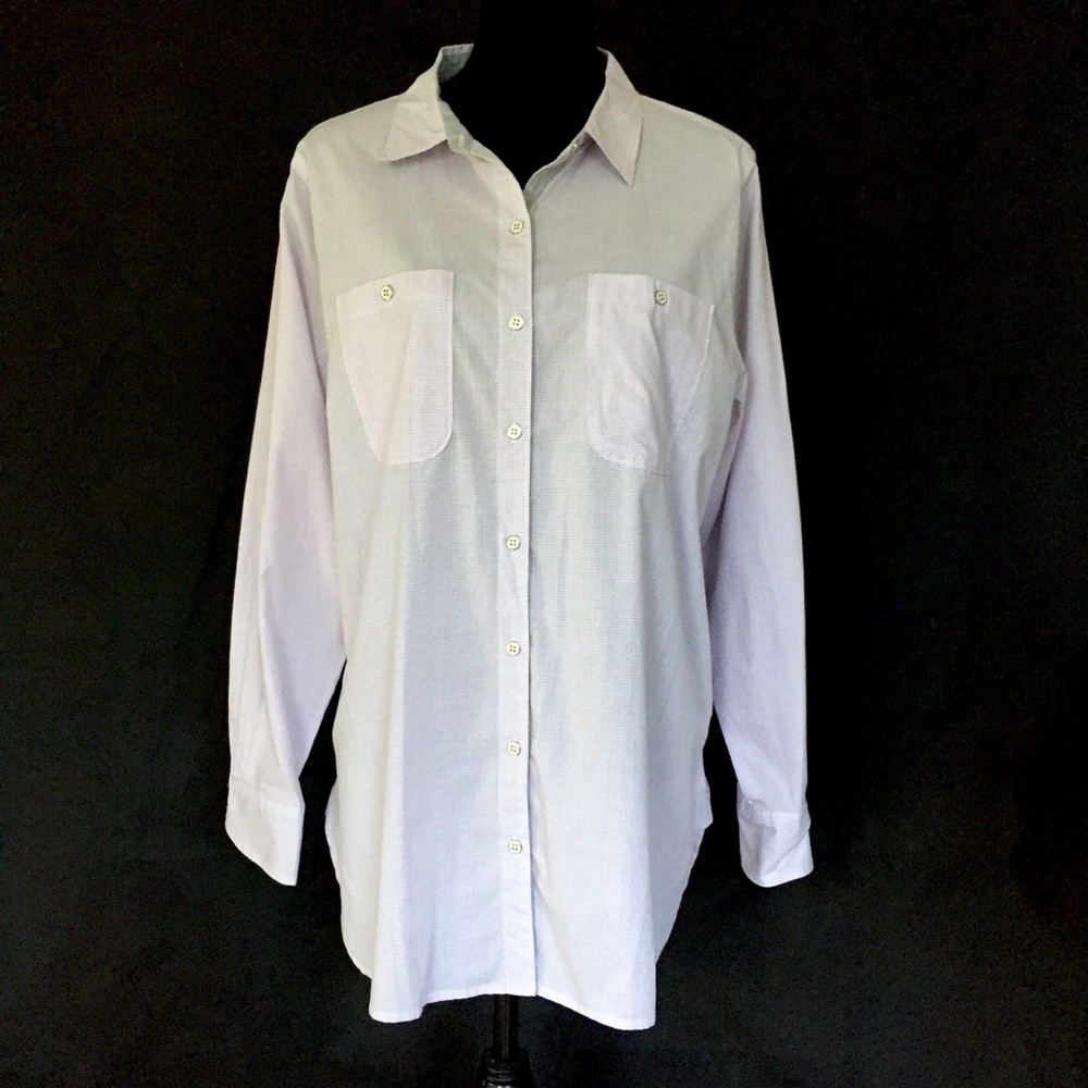 NWT Purple Mini Check Cotton Woven Shirt