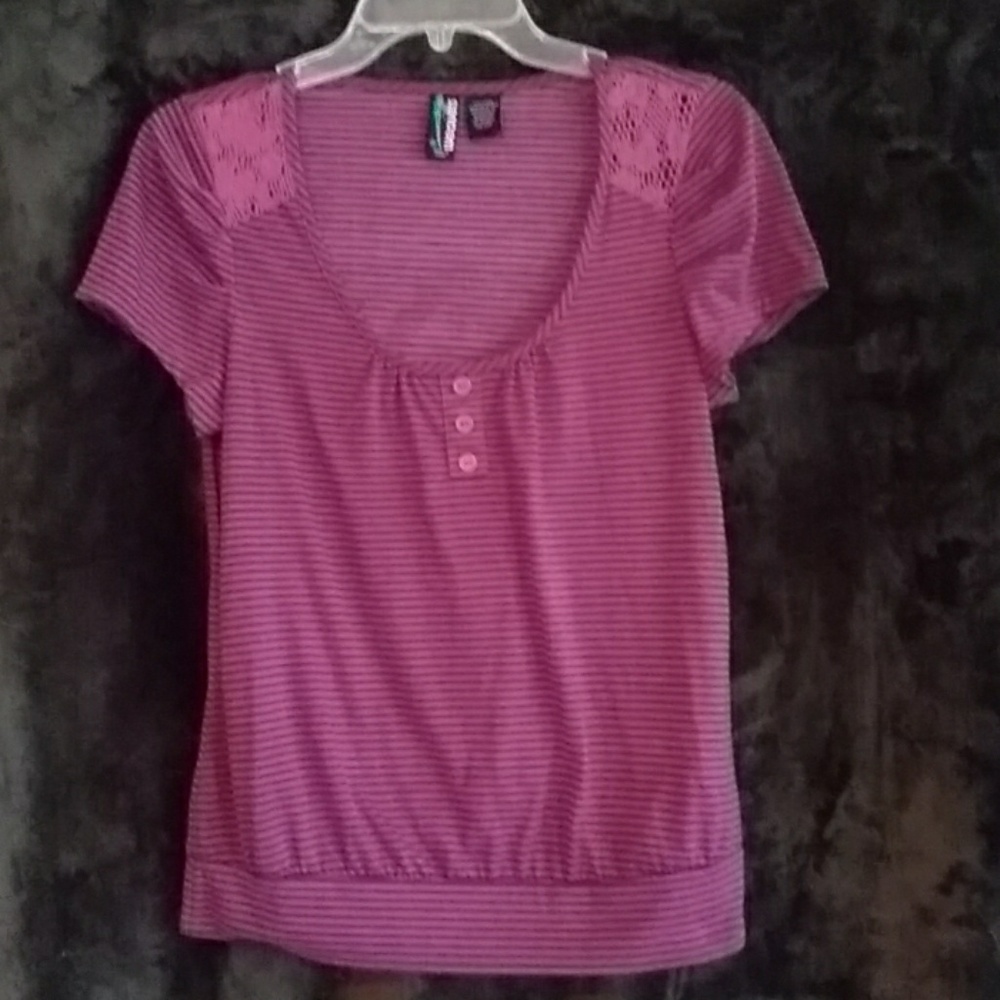 Weavers size m purple stripe blouse
