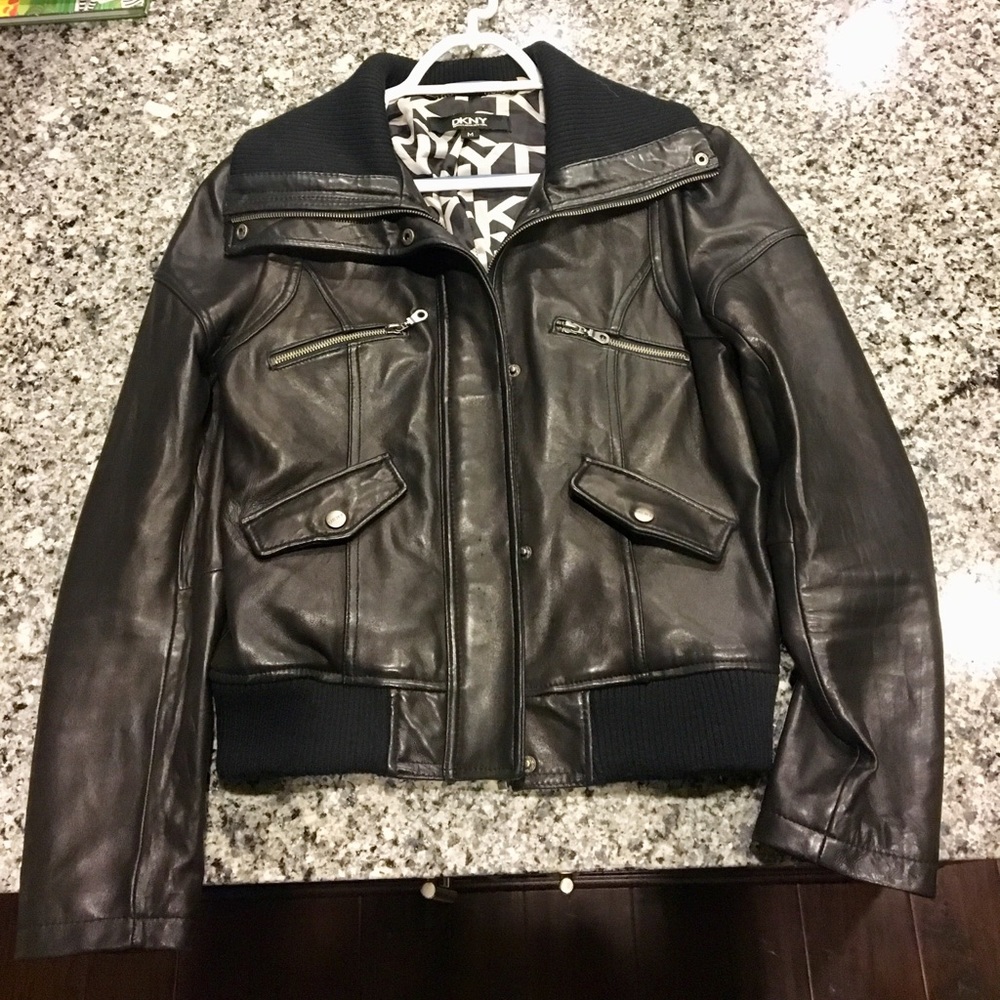 Black leather jacket