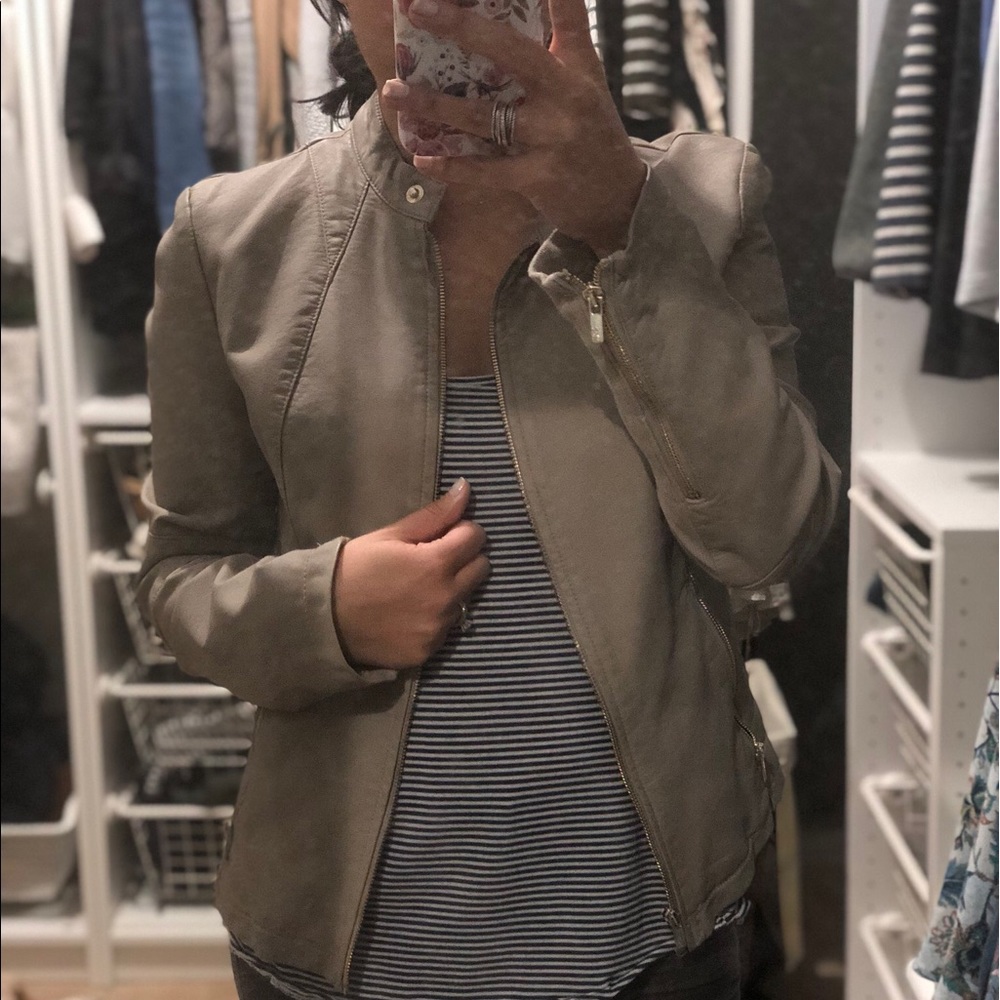 Faux leather jacket in cream color. Never worn.