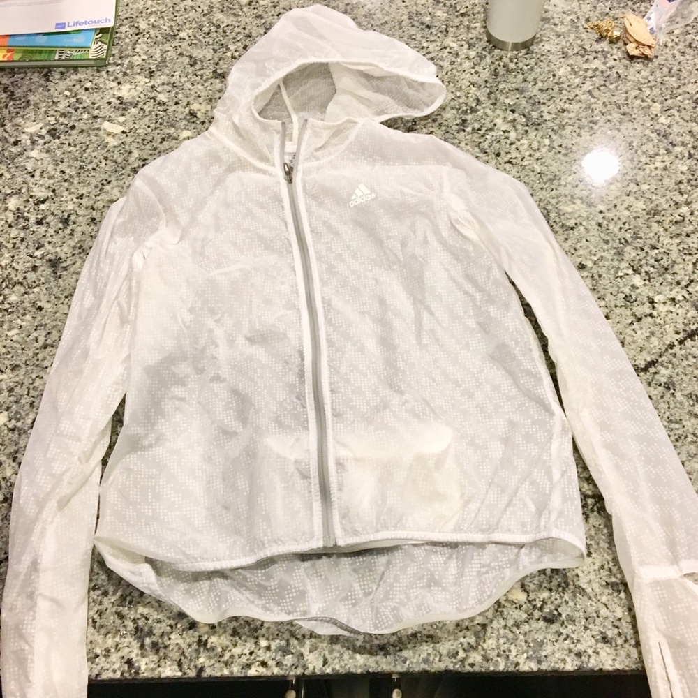 Adidas running water resistant windbreaker
