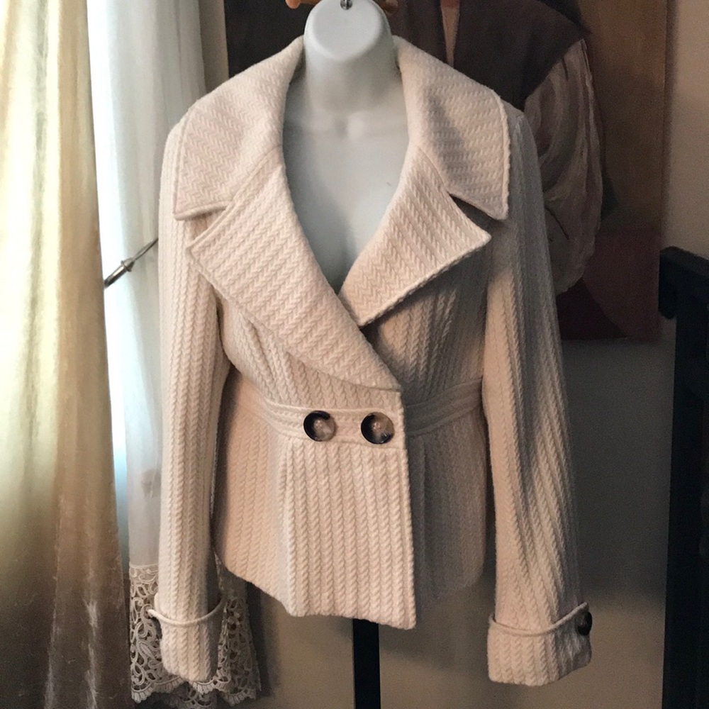 Ambition dress coat large cream wool blend