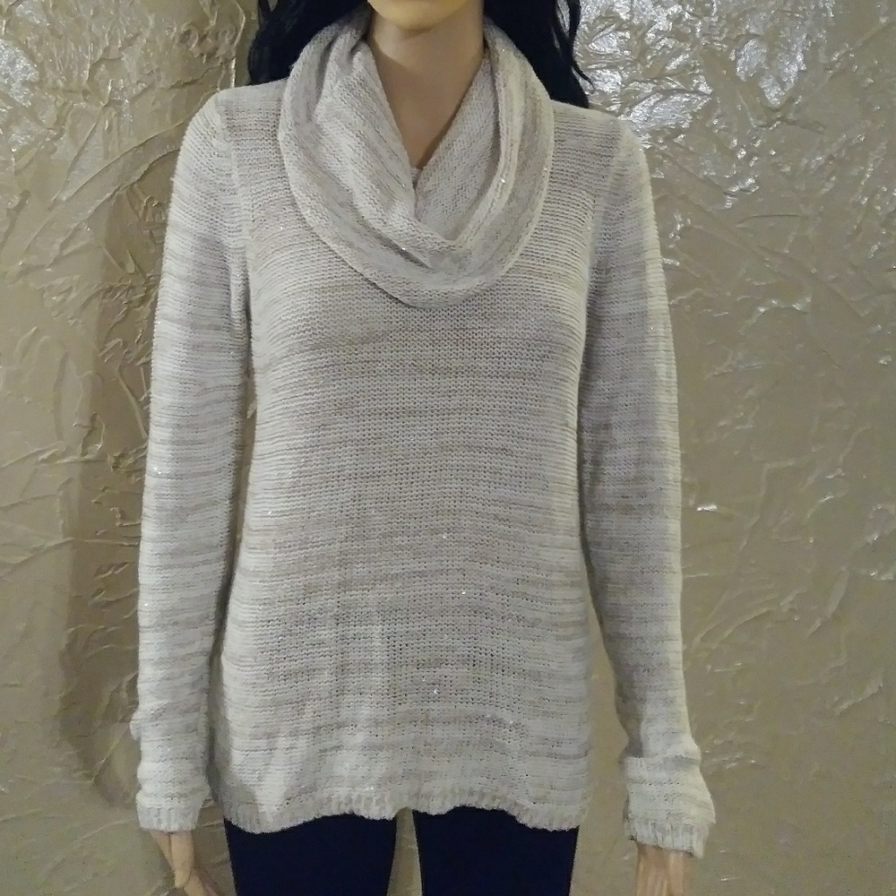 long sleeve sequin knit blouse