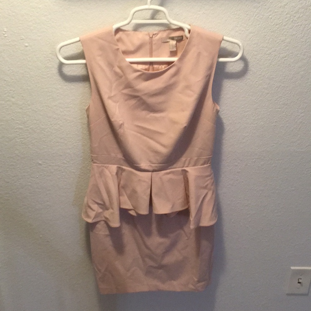 Blush peplum dress