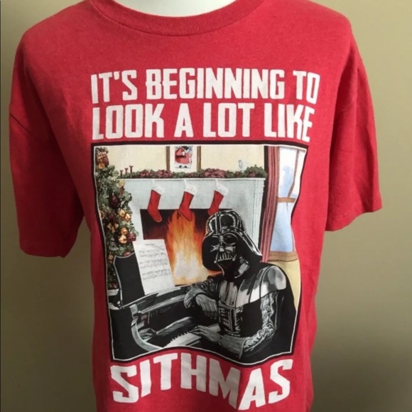 Star Wars Tops - Star Wars Darth Vadar Christmas T-shirt  Red XL