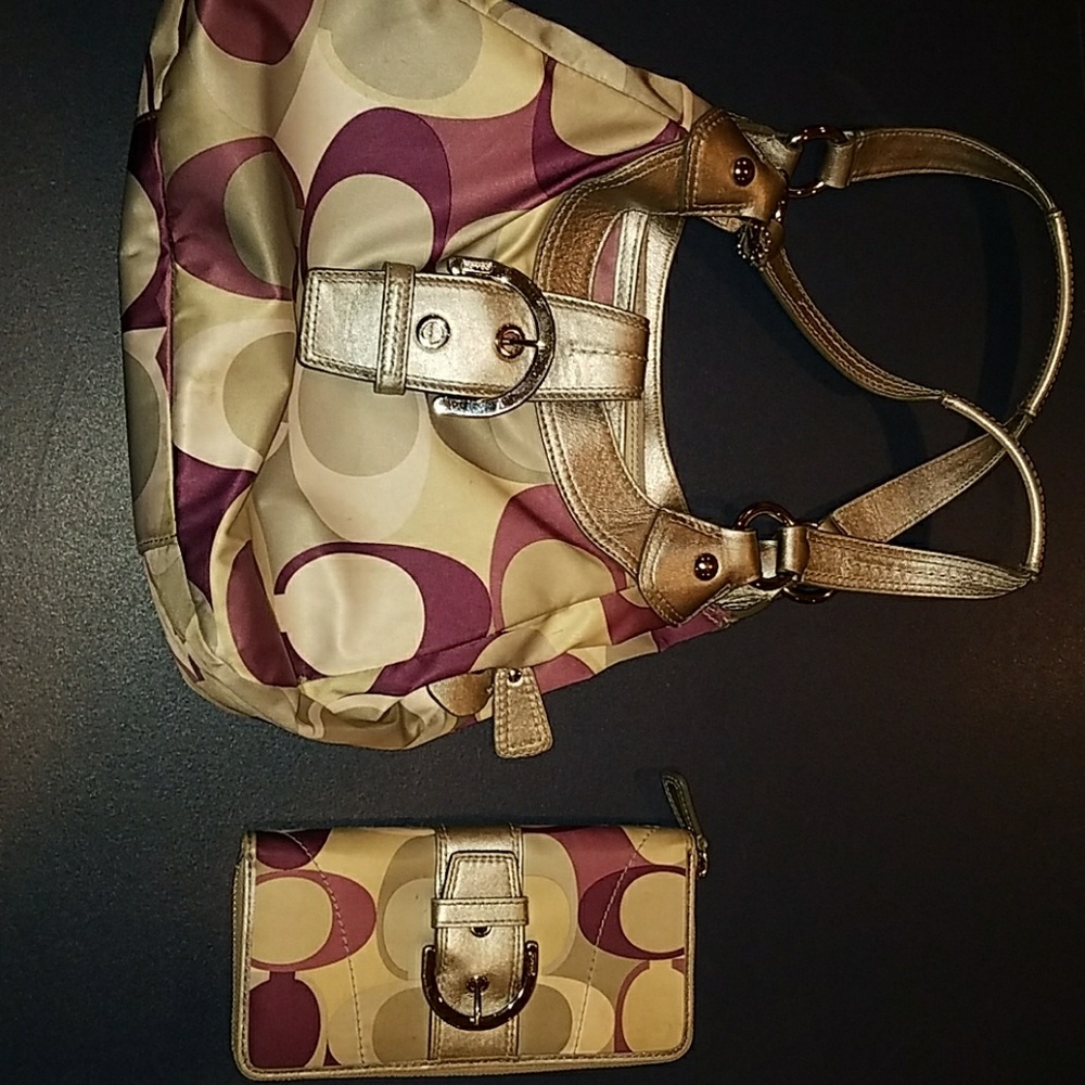 Coach purse and matching wallet