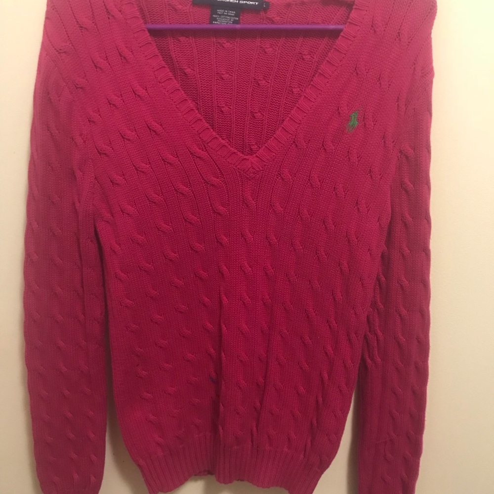 Pink knitted sweater