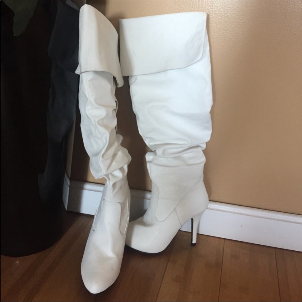 White over the knee boots