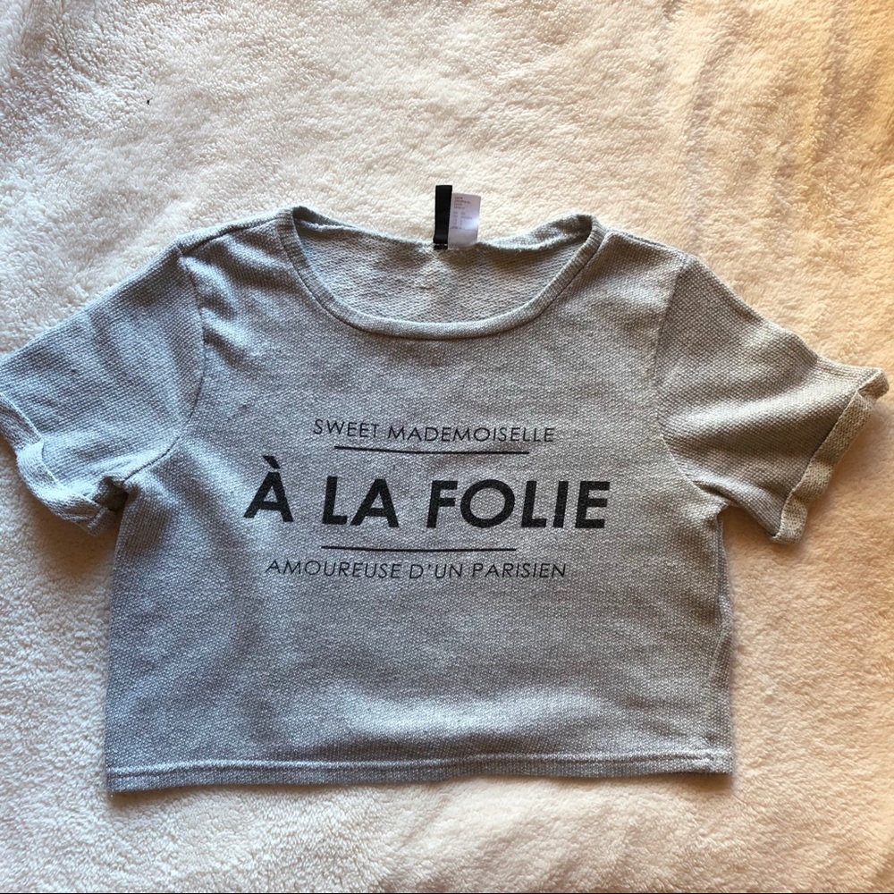 H&M Gray/Silver Crop Top