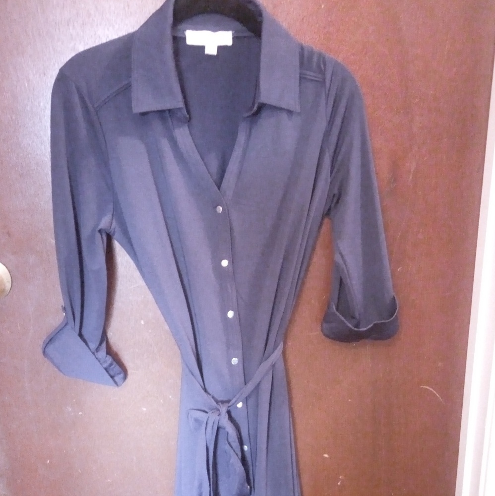 Emily Rose Navy Addley Jersey Shirt Dress