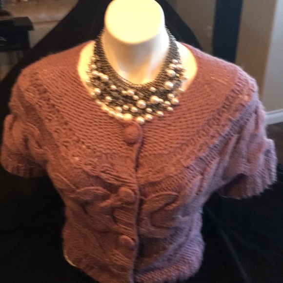 Cropped short sleeve sweater - Picture 2 of 4