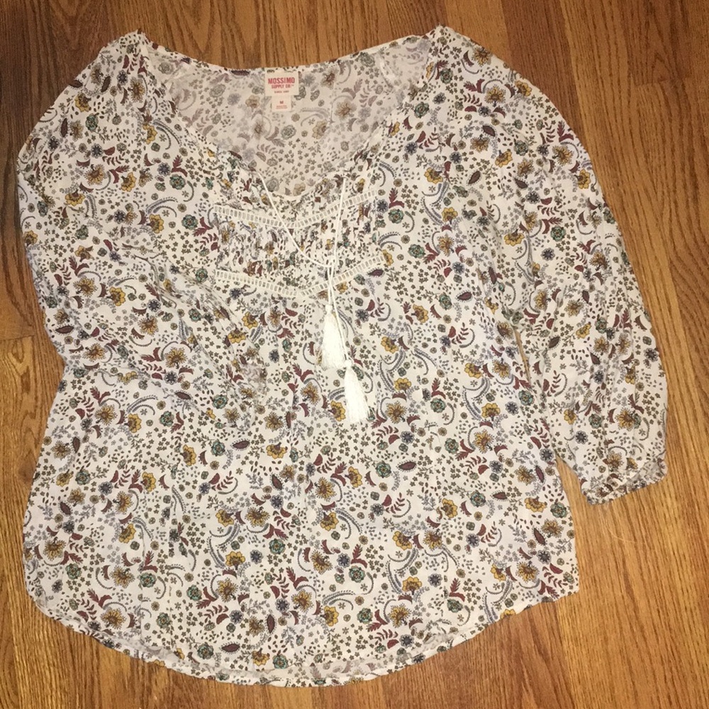 Floral Peasant Top
