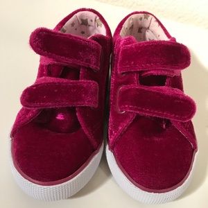 Toddlers burgundy velvet shoes size 6 new!