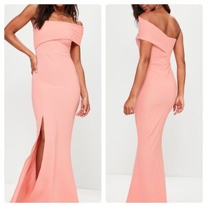 NEW! Missguided Coral one shoulder maxi dress