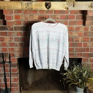 {v i n t a g e} rose embroidery patterned sweater