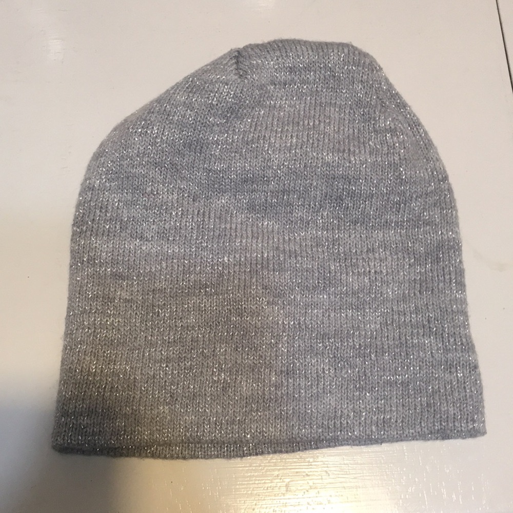 Gray sparkly beanie