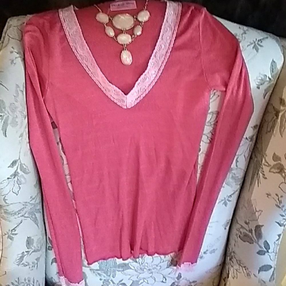 Michael stars pink stretch long sleeve
