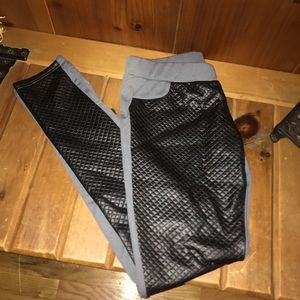 Black leather leggings