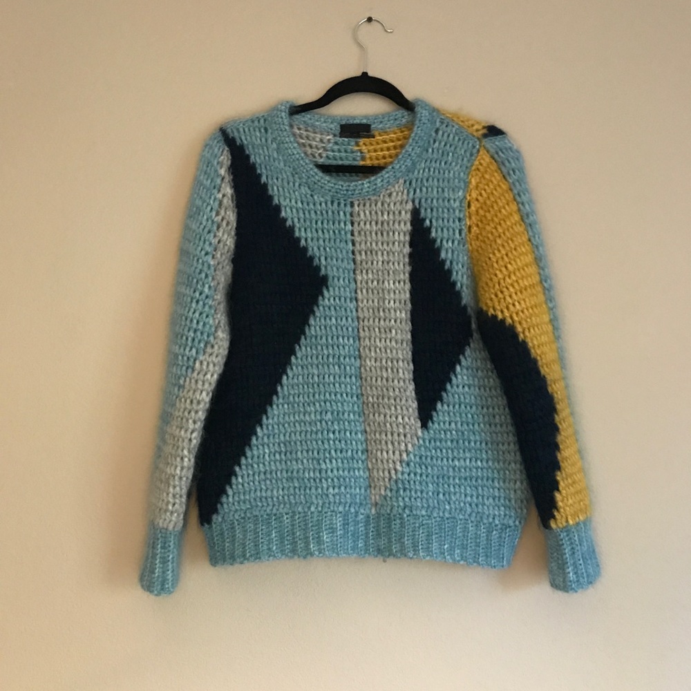 Jcrew collection mohair hand knit sweater