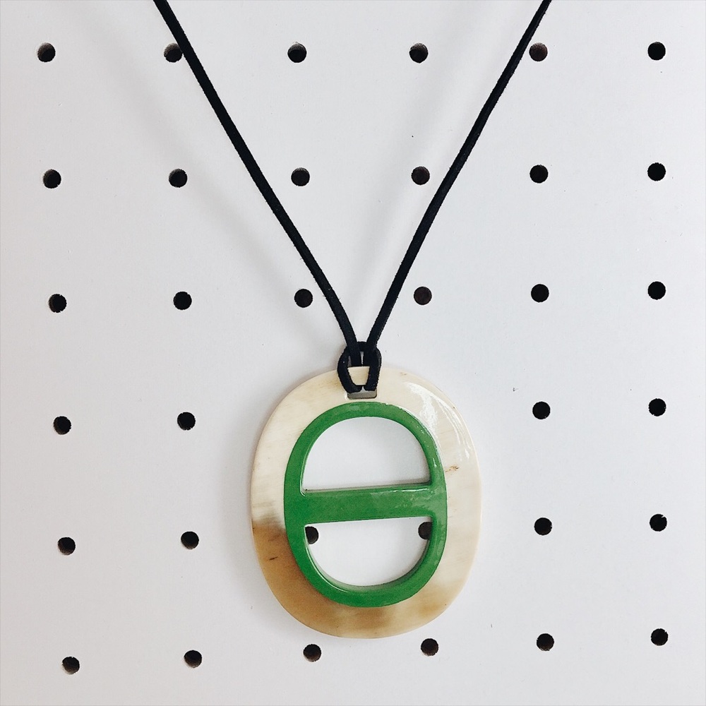 Handmade Natural Horn Pendant Statement Necklace