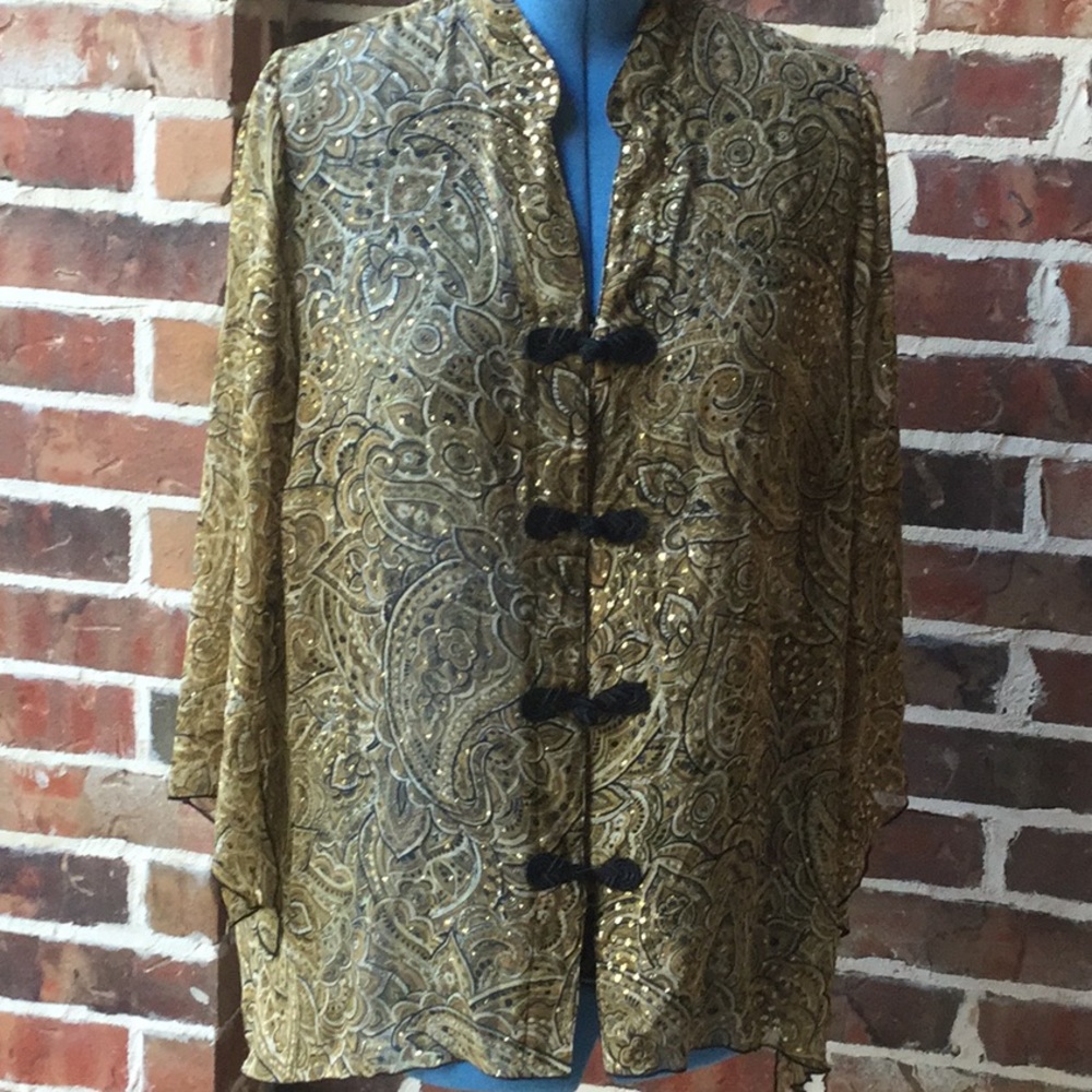 Sheer kimono style top.
