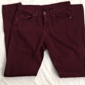 Carmar destructed skinny jeans in burgundy