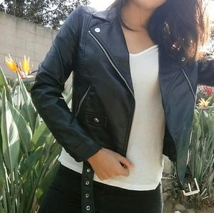 H&M Divided Faux Leather Moto Jacket
