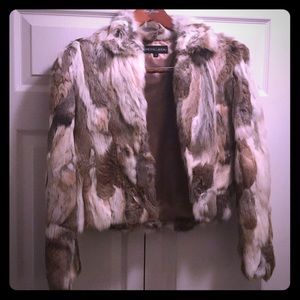 Adrienne Landau Rabbit fur jacket sz small