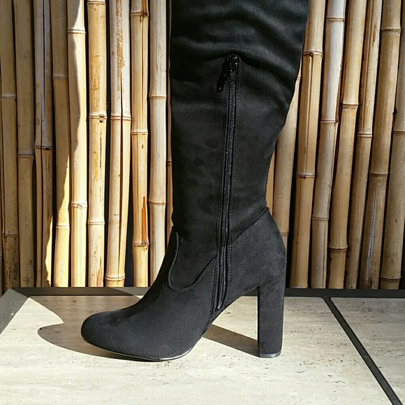 *LAST PAIR* Floral Black Over-the-knee Boot Sz 9.5 - Picture 5 of 7