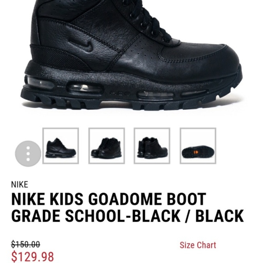 NEW Nike Air Max Goadome Boots Black Size 3.5