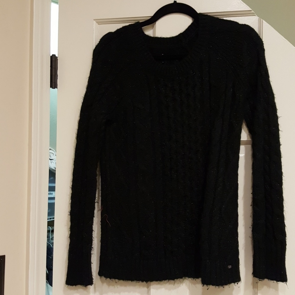 AEO Sweater Sparkly Soft Black EUC size M